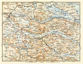 Schaffhausen (Schaffhouse) and Konstanz environs map, 1897