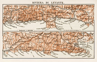 Map of the Riviera di Levante, 1903