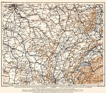 France, central part map, 1909