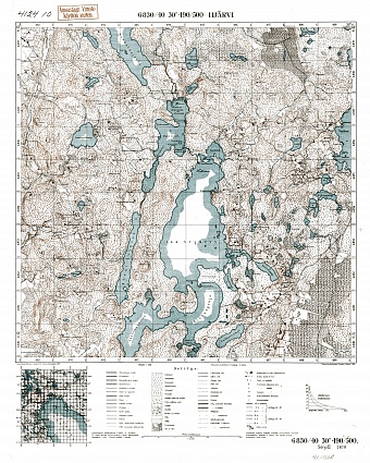 Izo-Iijarvi, Pieni-Iijarvi Lakes. Iijärvi. Topografikartta 412410. Topographic map from 1940