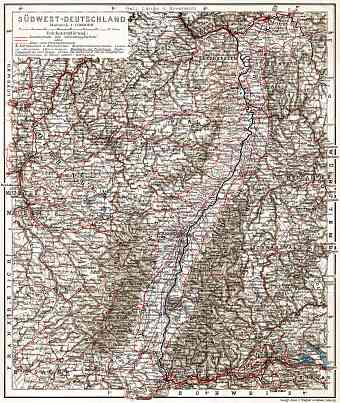 Germany, southwestern provinces. General map, 1905