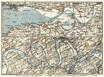 Basse-Seine, Seine from Le Havre to Louviers map, 1913