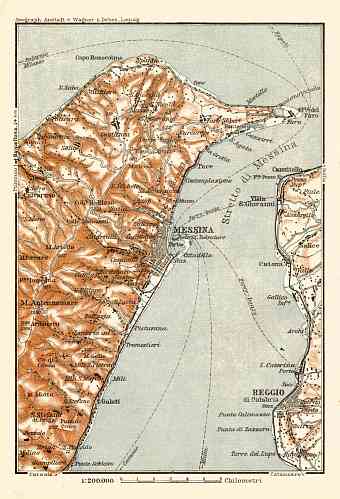 Messina environs map, 1929