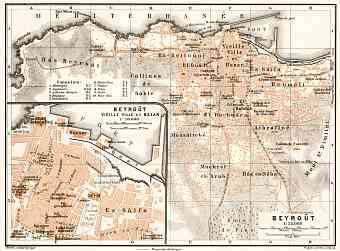 Beirut (بيروت‎) city map, 1911