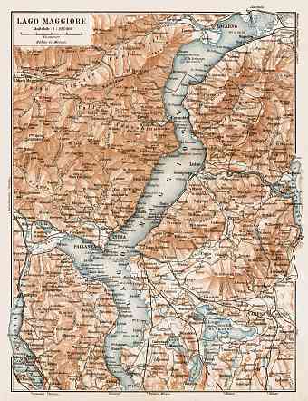 Map of the Maggiore Lake (Lago Maggiore), 1903