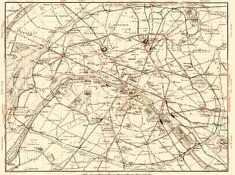 Paris Tramway and Metro Network map, 1903