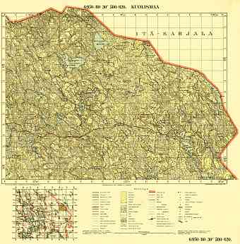 Kuolismaa. Topografikartta 5222, 5224. Topographic map from 1932