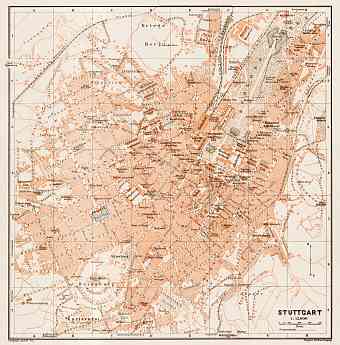 Stuttgart city map, 1909