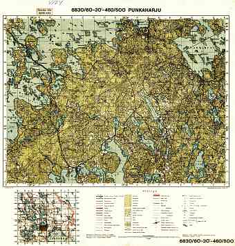 Punkaharju. Topografikartta 4124. Topographic map from 1939