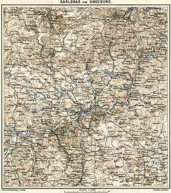 Karlový Vary environs map, 1908