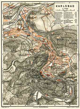 Karlsbad (Karlový Vary) city map, 1911