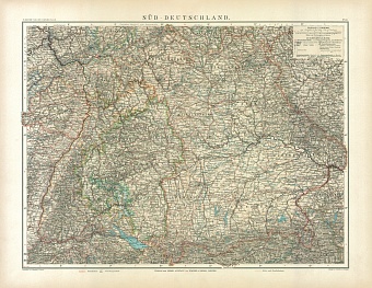 South Germany Map, 1905