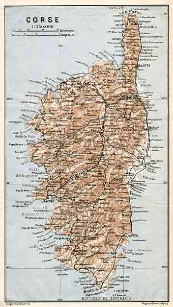 Corsica map, 1913