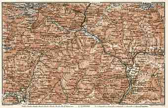 Sterzing, Bressanone (Brixen) and Merano (Meran) environs map, 1906