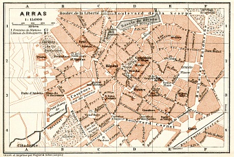 Arras city map, 1909