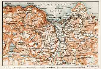 Trondheim (Trondhjem) environs map, 1931