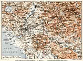 Rome (Roma) and Campagna di Roma map, 1909