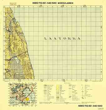 Nikuljasy. Mikkulainen. Topografikartta 4043. Topographic map from 1939