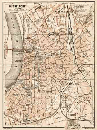 Düsseldorf city map, 1906