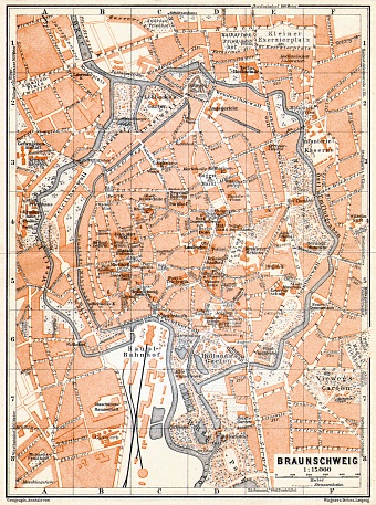 Braunschweig city map, 1906