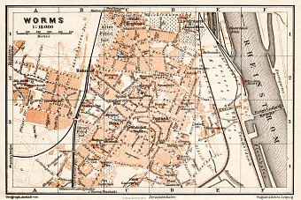 Worms city map, 1905