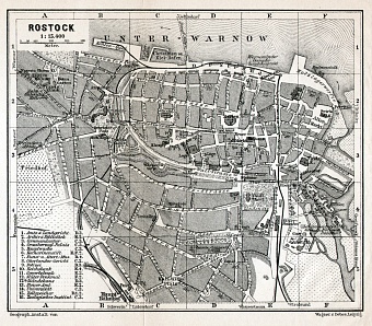 Rostock city map, 1911