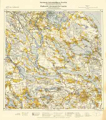 Melnikovo. Räisälä. Taloudellinen kartta. Economic map from 1918