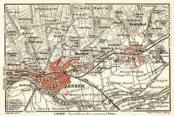 Arnhem and environs map, 1909