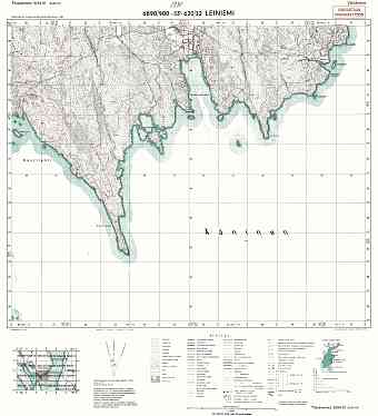 Leinavolok Bill. Leiniemi. Topografikartta 525401. Topographic map from 1944