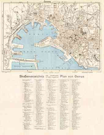 Genoa (Genova) city map, 1929