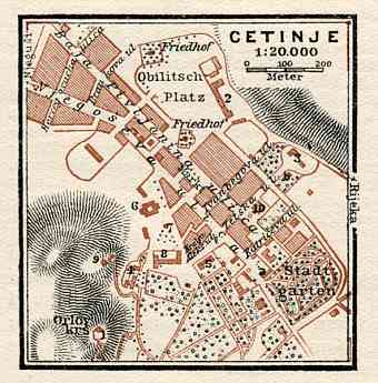 Cetinje city map, 1929