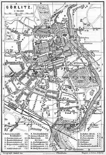 Görlitz city map, 1887