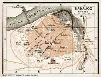 Badajoz city map, 1913