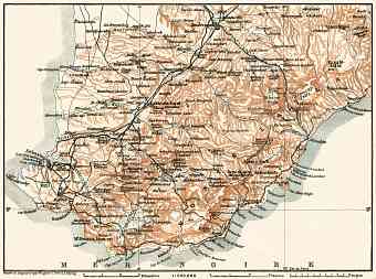 Crimea (Krym, Крим, Крым), southwestern part map, 1914