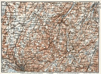 Map of the Northern Vaud, 1909