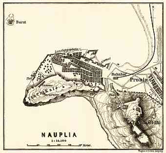 Nafplion (Nauplia) town plan, 1908