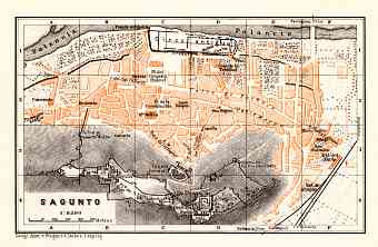 Sagunto city map, 1929