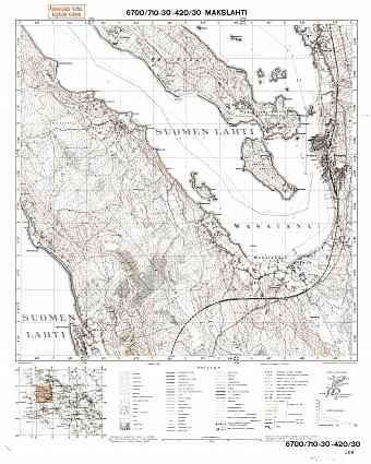 Glebytševo. Makslahti. Topografikartta 402103. Topographic map from 1938