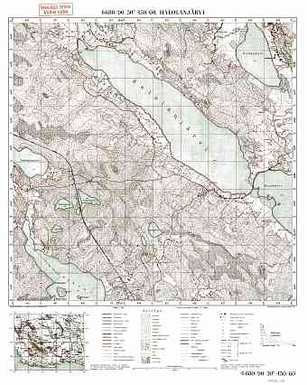 Krasnogvardejskoje Lake. Halolanjärvi. Topografikartta 402110. Topographic map from 1937