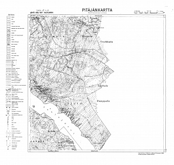 Volotšajevskoje Lake. Vuotjärvi. Pitäjänkartta 402306. Parish map from 1939