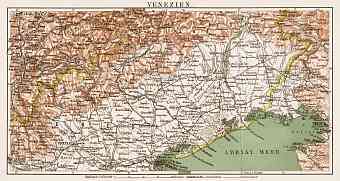 Veneto region map, 1903