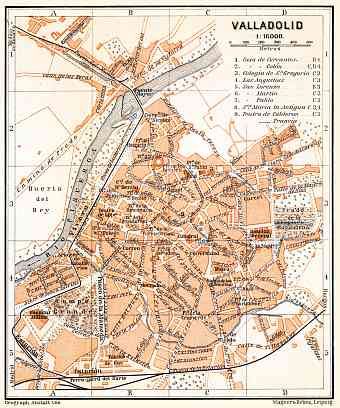 Valladolid city map, 1899