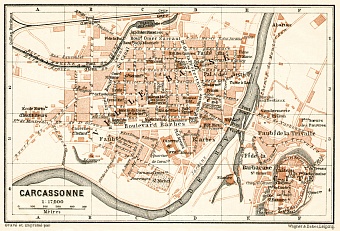 Carcassonne city map, 1902