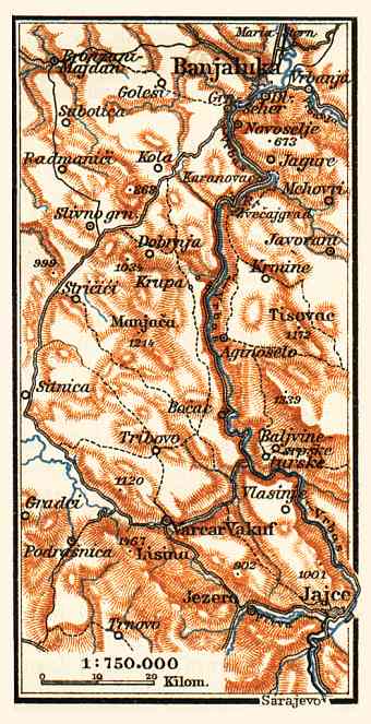 Vrbas River Valley from Jaice to Banja Luka, 1911