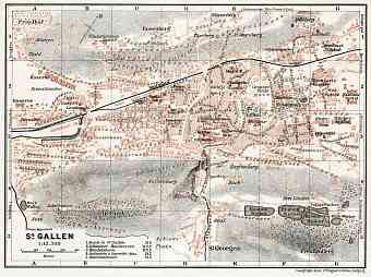 St. Gallen city map, 1909