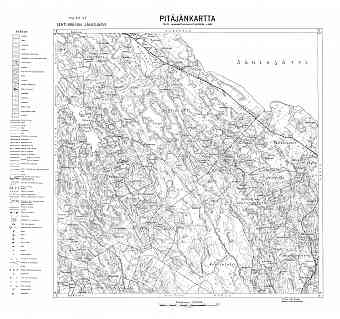 Janisjarvi Lake. Jänisjärvi. Pitäjänkartta 423301. Parish map from 1931