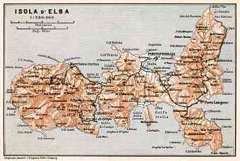 Elba Island map, 1909