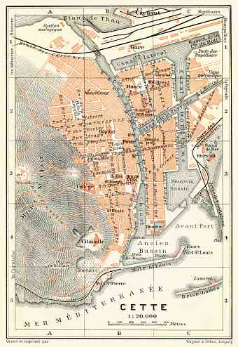 Séte (Cette) town plan, 1913