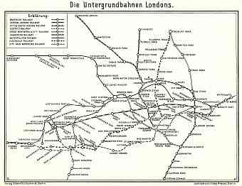 London tube diagram, 1911