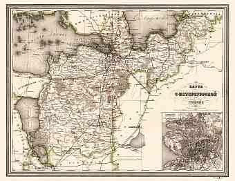 Saint Petersburg Gouvernment map, about 1900